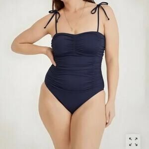 NWT J. Crew Navy One-Piece Swimsuit UPF 50 Plus Size 22